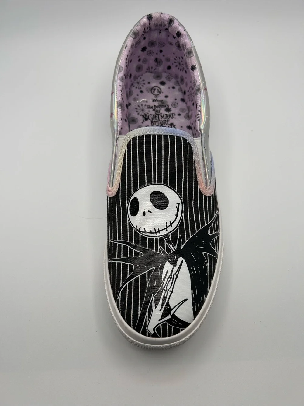 NWT Disney Nightmare Before Christmas Jack & Sally Slip-On Shoes Size 7.5